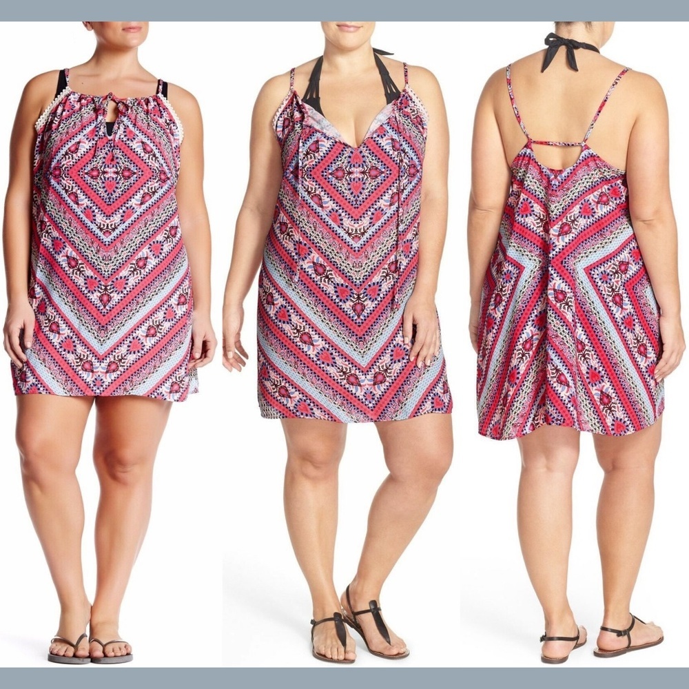 NWT Becca ETC Secret Garden Scallop Cover Up Dress‎ [PLUS SZ 1X 16 18 ]